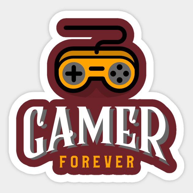 Gamer Forever - Vintage Sticker by Derek Player One